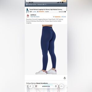 AURIOLA Navy High-Waisted Leggings